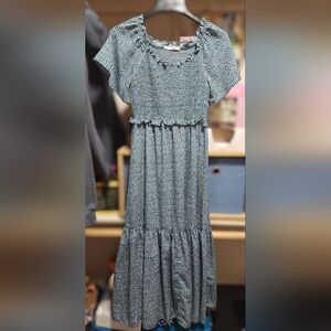 Ellison Teal Patterned Casual Dress